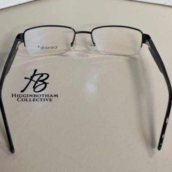 New BENELLI Eyeglasses Frames B102 55-19-145 Color Gun Half Rim w/ Sleeve - Picture 7 of 14
